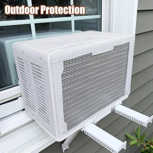 Miniatura 7 de BJADE'S Cubierta de aire acondicionado para ventana en forma de U, diseño de malla para exteriores, cubierta de protección de CA para ventanas