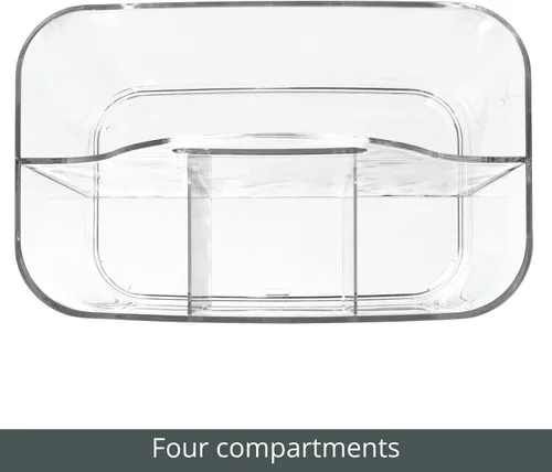 Miniatura 5 de mDesign Organizador portátil de plástico para manualidades, cesta dividida con asa para manualidades, costura, suministros de arte, capacidad