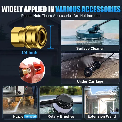 Miniatura 3 de Lavadora a presión eléctrica ajustable de 5000 PSI con manguera de extensión flexible de 33 pies + cable de alimentación de 34 pies, 4 boquillas