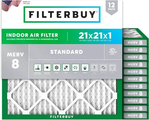 Miniatura 80 de Filterbuy - Filtro de aire de 16 x 25 x 1 pulgadas, MERV 8, Defensa Esencial contra el Polvo y las Alergias (paquete de 12), Filtros plisados