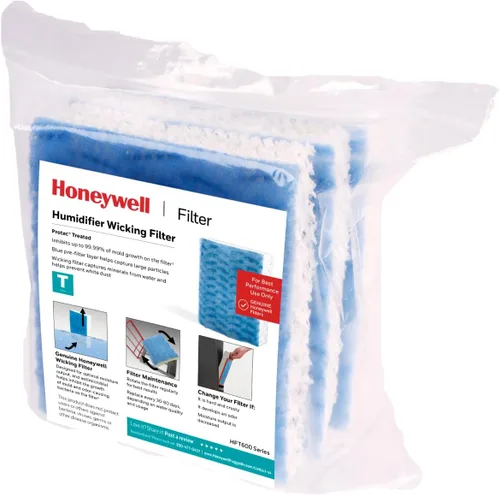 Miniatura 9 de Honeywell HFT600PF1 Filtro de Mecha de Repuesto T, 1 paquete, Blanco