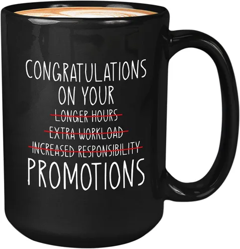 Bubble Hugs Taza de café de promoción – Felicitaciones por tu promoción – Felicitaciones Buen comienzo trabajo oficina nuevo desafío principiante
