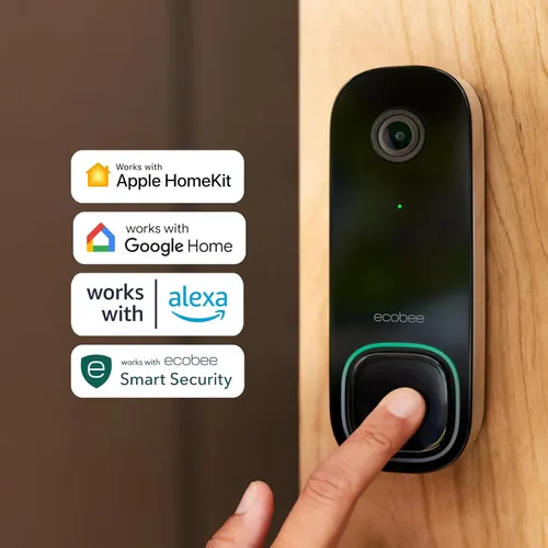 Miniatura 8 de ecobee Paquete de seguridad para el hogar con cámara de timbre inteligente (cable), sensor inteligente para puertas y ventanas y cámara inteligente