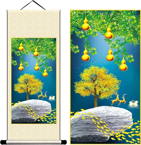 Miniatura 4 de Grace Art Pergamino de pared asiático, Yin acuático y yang
