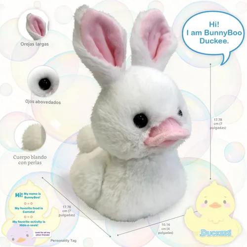 Miniatura 2 de World's Softest Duckees de peluche - Duckee de peluche de 7" - BunnyBoo Bunny