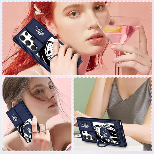 Miniatura 6 de Funermei para Samsung Galaxy S22 Ultra Funda - Funda de Teléfono con Calavera Bonita Esqueleto para Mujeres Niños Niñas Diseño Divertido Gótico Como