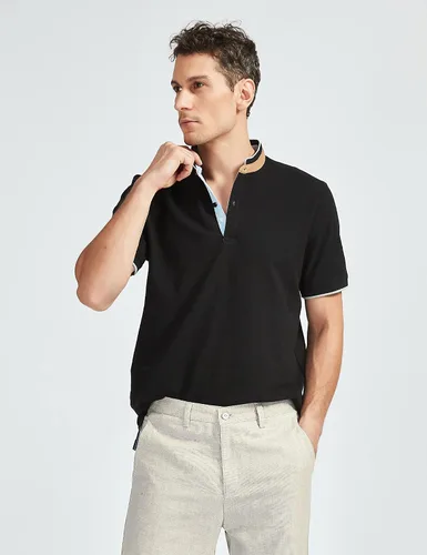 Miniatura 4 de GAVIN BLEU Polo de manga corta con cuello en V para hombre