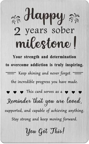 Miniatura 9 de TGCNQ Regalos de sobriedad de 1 mes - Regalos de recuperación para mujeres y hombres - Tarjeta de metal de aniversario sobrio de 30 días