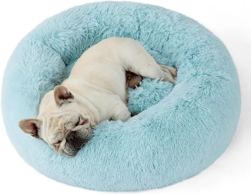 Miniatura 11 de Bedsure - Cama relajante para perro mediano, lavable, tipo dona, cama para gato, antideslizante, redonda, afelpada, mullida, de piel sintética