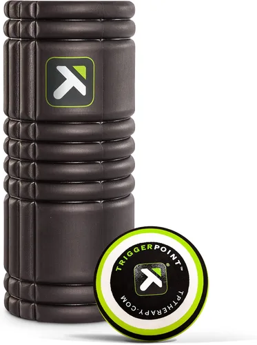 Miniatura 8 de TriggerPoint Grid - Rodillo de espuma original negro de 13 pulgadas + bola de masaje MB1 para masaje muscular corporal saludable