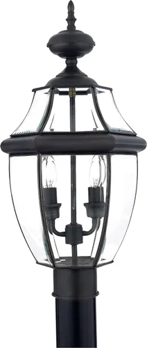 Miniatura 11 de Quoizel Newbury - Farol de poste para exteriores, poste de lámpara de campo francés de peltre de 23 pulgadas, 3 luces, poste exterior para patio