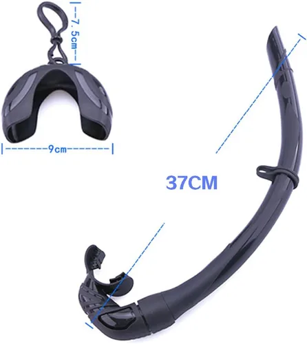 Miniatura 3 de TEQIN Esnórquel enrollable, esnórquel plegable de silicona con estuche de almacenamiento compacto, esnórquel de apnea y esnórquel, tubo de Negro