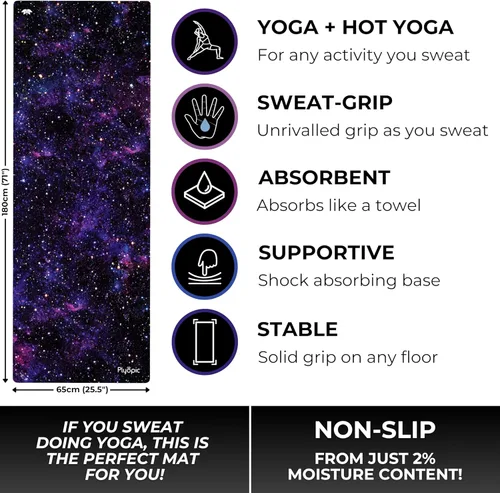 Miniatura 2 de Plyopic. Tapete de yoga todo en uno, combo de tapete de lujo con agarre para el sudor, ideal para yoga, yoga caliente, bikram, pilates, Nebuloso