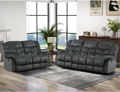 Miniatura 22 de CANMOV Silla reclinable manual, sofá reclinable individual con respaldo y reposabrazos sobrerelleno para sala de estar, muebles de dormitorio