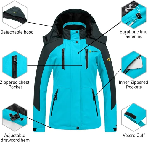 Miniatura 6 de GEMYSE Chaqueta de nieve impermeable 3 en 1 para mujer, abrigo de invierno aislado