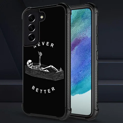 Miniatura 2 de ZHEGAILIAN Funda compatible con Samsung Galaxy S22 Plus, diseño gráfico de esqueleto nunca mejor, acrílico a prueba de golpes, antiarañazos, funda