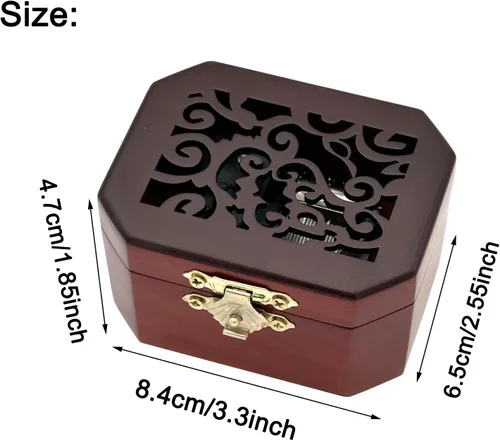 Miniatura 2 de Pursuestar Caja de música de madera tallada antigua, laberinto, como el mundo se cae, mecanismo de cuerda musical, regalos musicales para amante