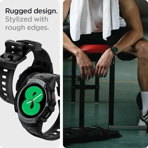 Miniatura 5 de Spigen Rugged Armor Pro - Correa diseñada para Samsung Galaxy Watch FE (2024), 5 de 1.575 in (2022), 4 de 1.575 in (2021) con protector de funda
