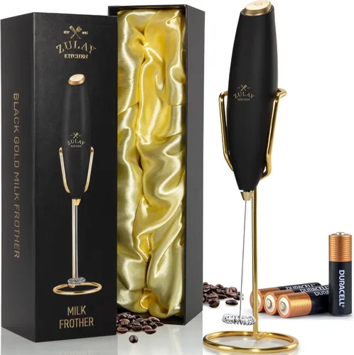 Miniatura 56 de Zulay Kitchen Espumador de leche de mano con pilas Duracell AA – Mezclador eléctrico ultrarrápido y creador de espuma, mezclador de bebidas fácil
