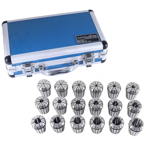 Miniatura 7 de Accusize Industrial Tools - Juego de pinzas ER32 de precisión, 18 piezas, tamaños de 3/32'' a 25/32'', alta precisión, caja de almacenamiento