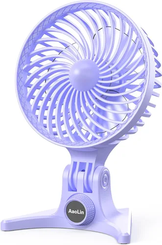 Miniatura 8 de AaoLin Ventilador de escritorio USB, ventiladores pequeños con velocidades variables CVT, flujo de aire de enfriamiento fuerte, portátil silencioso