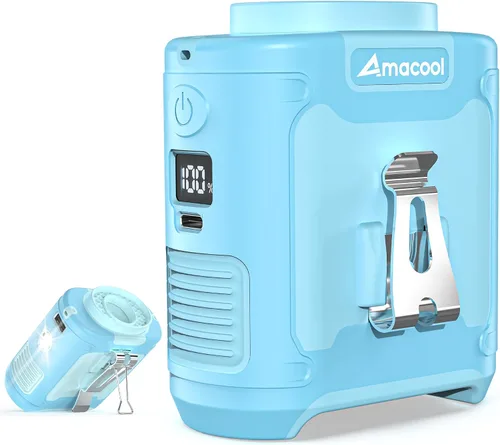 Miniatura 25 de AMACOOL Mini ventilador de cintura portátil con clip, 13,000 rpm, 4 velocidades, ventilador de cuello personal, hasta 24 horas de duración