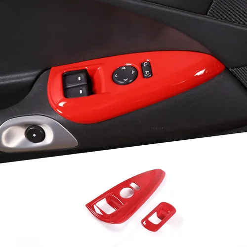 Miniatura 8 de Cubierta de panel de botón de elevación de vidrio para ventana de automóvil, compatible con Chevrolet Corvette C6 2005-2013, accesorios interiores