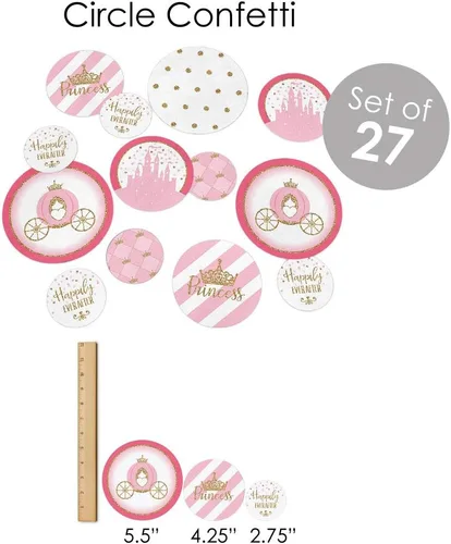 Miniatura 6 de Big Dot of Happiness Corona de princesita – Suministros para baby shower o fiesta de cumpleaños de princesa rosa y dorada – Kit de decoración