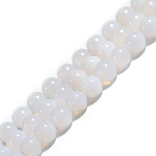 Miniatura 161 de GEM-Inside - Cuentas redondas de ágata de ónix azul claro natural de 0.394 pulgadas (0.394 in) con agujero grande para hacer joyas, suministros