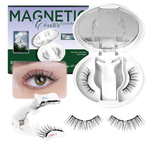 BEYELIAN Pestañas magnéticas con aplicador, pestañas magnéticas suaves mejoradas, pestañas magnéticas portátiles, aspecto natural, reutilizables, no