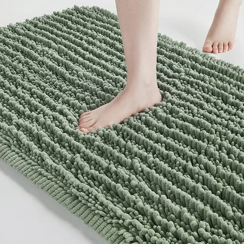 Miniatura 70 de FLOLEOPA Alfombras de Baño de Microfibra de Felpa Suave, Alfombras de Baño Absorbentes Antideslizantes Lavables a Máquina, Tapetes de Baño para Beige