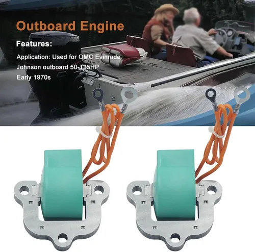 Miniatura 5 de Bobinas de encendido 502890 582160 584632 18-5194 para bobina fuera de borda OMC Johnson Evinrude 50-135 HP principios de los años 70