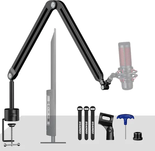 Brazo de suspensión para micrófono Aokeo AK-45, soporte de escritorio ajustable y compacto para micrófono de suspensión tipo tijera para Blue Yeti,