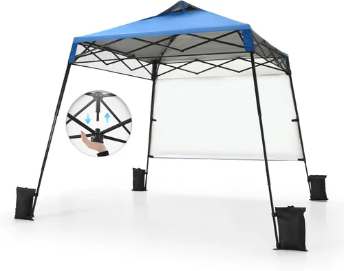 Miniatura 18 de MFSTUDIO Carpa Desplegable de 10x10 pies, Refugio Gazebo Sombra Solar Toldos Impermeables Patio Portátil Carpas con Malla Desplegables para Playa