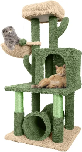 Miniatura 10 de CAPHAUS Torre de escalada alta moderna para juego en interiores para gatos grandes y gatitos, de 70 pulgadas con percha superior, casa cueva