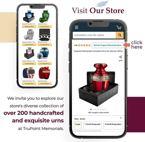Miniatura 6 de Trupoint Memorials Urnas Pequeñas para Cenizas Humanas de Recuerdo, Mini Urna de Cremación Decorativa para Hombres y Mujeres Adultos, Pequeña Rojo