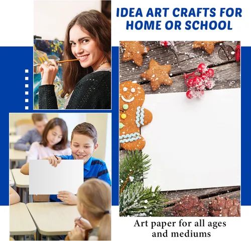 Miniatura 7 de 100 hojas de papel de acuarela de 3 tamaños, pintura a granel, papel blanco de prensa en frío, papel de color de agua para artistas, niños