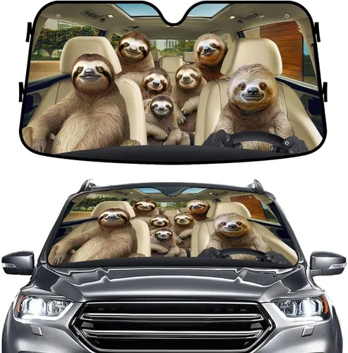 Miniatura 65 de GENANY - Cubierta de parabrisas de flamenco para automóvil, SUV, camión (55 x 30 pulgadas), protector térmico plegable, persianas para ventanas