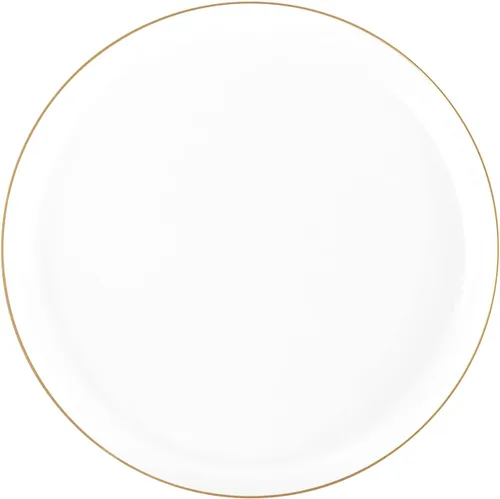 Miniatura 2 de [30 unidades de 6.3 pulgadas] Platos de fiesta de plástico blanco con borde dorado Colección Premium pesado elegante vajilla desechable Color blanco