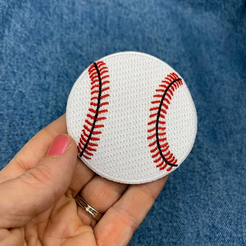 Miniatura 3 de Insignia bordada de béisbol Base Ball Fastball de hierro para aplicación deportiva