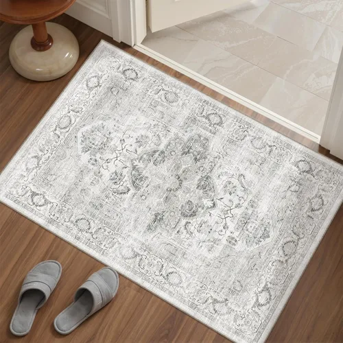 Miniatura 59 de Alfombra de pasillo lavable de 2 x 6 pies - Alfombras de cocina con respaldo antideslizante vintage suave estilo granja, alfombra de entrada