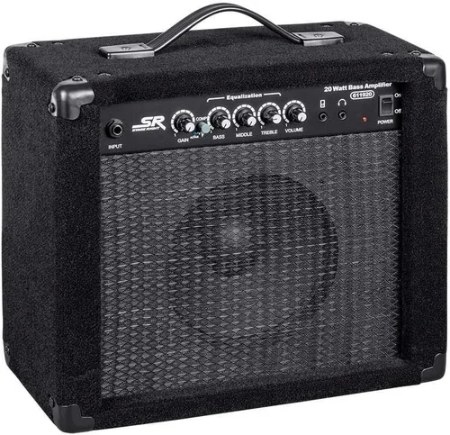 Miniatura 2 de Monoprice Amplificador combinado de graves 1x8 de 20 vatios, ecualizador de 3 bandas, salida de auriculares