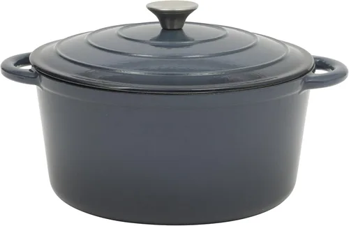 Gibson Home Addlestone - Olla holandesa de hierro fundido esmaltado de 7 cuartos de galón con tapa, redonda, apta para horno hasta 500 °F, ideal