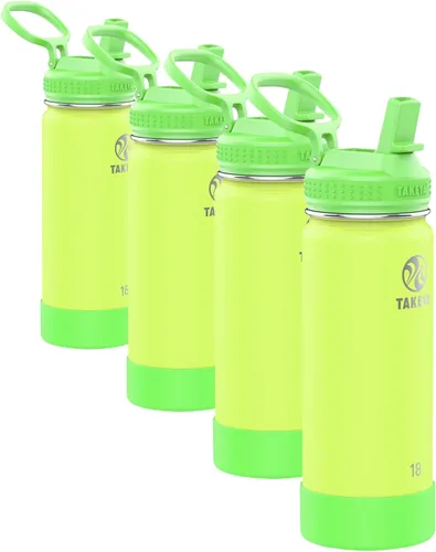 Miniatura 10 de Takeya Actives Kids - Botella de agua que brilla en la oscuridad con tapa con popote, botella de acero inoxidable con tapa sin BPA, reutilizable