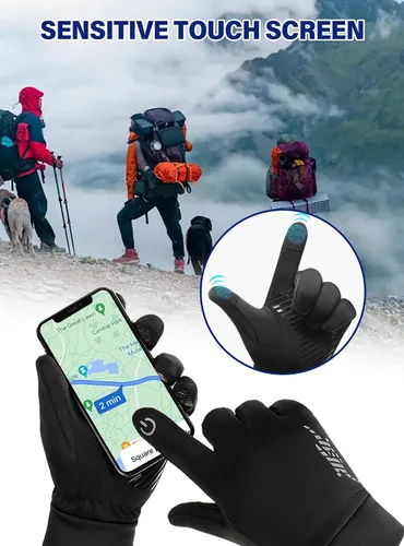 Miniatura 3 de Guantes de invierno para hombre y mujer, guantes térmicos resistentes al viento, para pantalla táctil, unisex, cálidos, antideslizantes, forrados