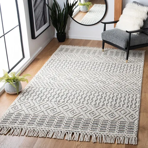 Miniatura 25 de SAFAVIEH Natura Collection - Alfombra decorativa de 2 x 3 pies, color marfil, con flecos de lana marroquí bohemia, hecha a mano, ideal para zonas