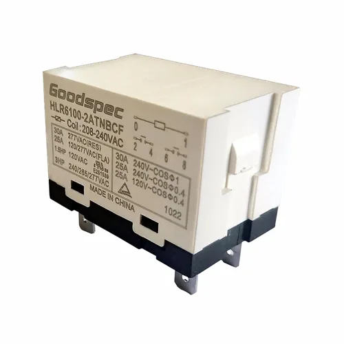 Miniatura 3 de Relé de potencia del compresor de 6 pines HLR6100-2ATNBCF 208-240VAC 30A 277VAC