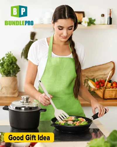 Miniatura 7 de Paquete de 2 volteadores de espátula de silicona, juego de espátulas de cocina ranuradas antiadherentes, utensilios de cocina resistentes al calor
