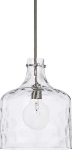 Miniatura 12 de HomePlace Lighting 325712MB Crawford - Lámpara colgante con tarro de vidrio transparente industrial/urbano, 1 luz de 100 vatios, 15 pulgadas de alto