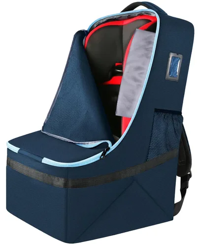 Miniatura 16 de YOREPEK Bolsa de viaje para asiento de automóvil, mochila acolchada para asientos de automóvil para viajes aéreos, bolsa de viaje resistente